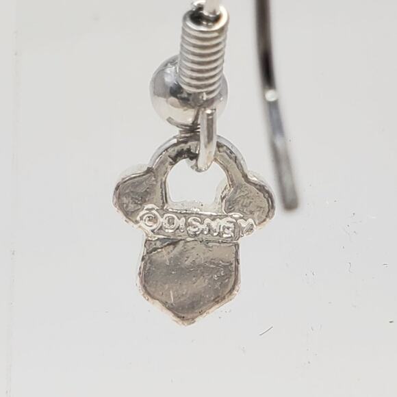 Disney Mickey Mouse White Rhinestone Dangle Earrings Silver - Picture 6 of 7